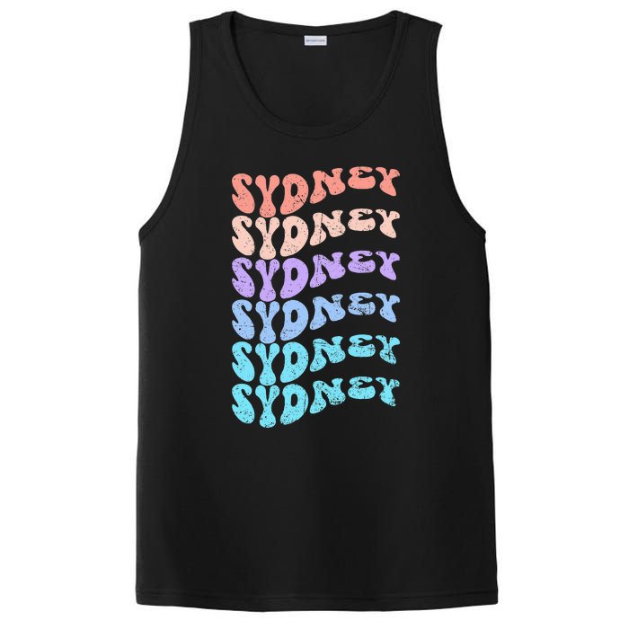 Sydney First Name I Love Sydney Vintage Groovy Birthday PosiCharge Competitor Tank