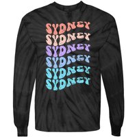 Sydney First Name I Love Sydney Vintage Groovy Birthday Tie-Dye Long Sleeve Shirt