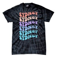 Sydney First Name I Love Sydney Vintage Groovy Birthday Tie-Dye T-Shirt