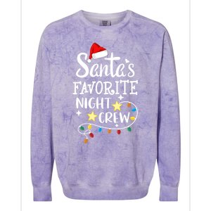 SantaS Favorite Night Crew Christmas Night Shift Nurse Crew Gift Colorblast Crewneck Sweatshirt