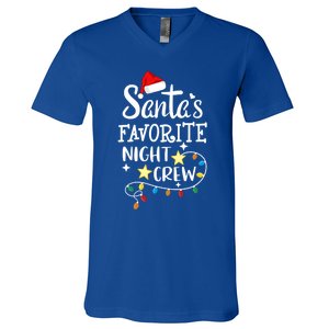 SantaS Favorite Night Crew Christmas Night Shift Nurse Crew Gift V-Neck T-Shirt