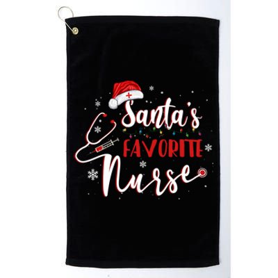 SantaS Favorite Nurse Christmas Nursing Medical Staff Xmas Gift Platinum Collection Golf Towel