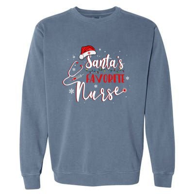 SantaS Favorite Nurse Christmas Nursing Medical Staff Xmas Gift Garment-Dyed Sweatshirt