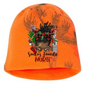 SantaS Favorite Nurse Afro Messy Bun Christmas Gift Kati - Camo Knit Beanie