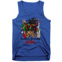 SantaS Favorite Nurse Afro Messy Bun Christmas Gift Tank Top