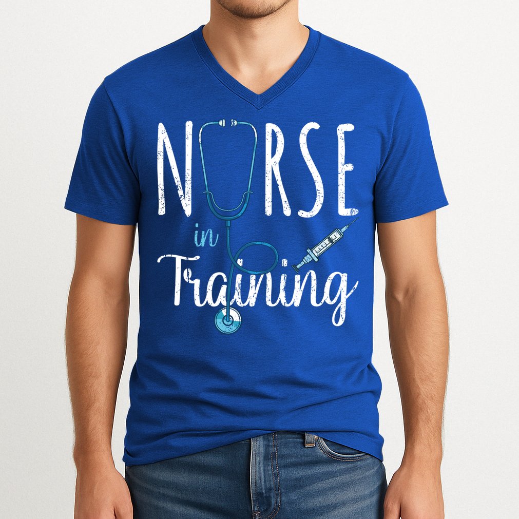 Stethoscope Future Nurse Nursing School Nursery Nurse Gift V-Neck T-Shirt