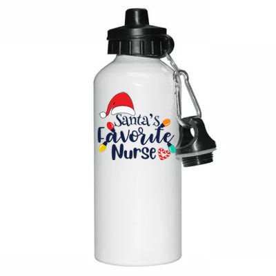 SantaS Favorite Nurse Medical Christmas Nursing Ugly Xmas Gift Aluminum Water Bottle 