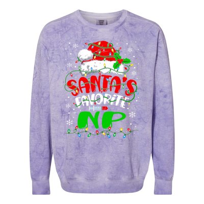 Santa Favorite Nurse Practitioner Christmas Np Nurse Gift Colorblast Crewneck Sweatshirt