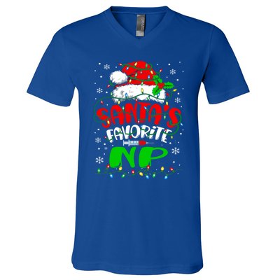 Santa Favorite Nurse Practitioner Christmas Np Nurse Gift V-Neck T-Shirt