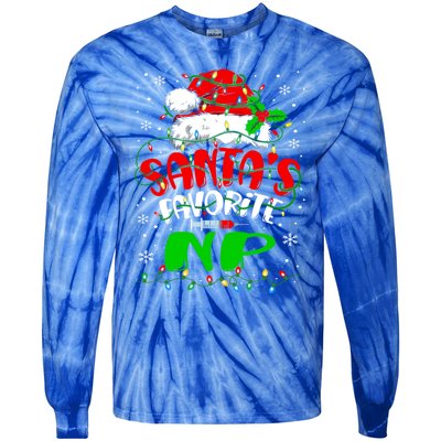 Santa Favorite Nurse Practitioner Christmas Np Nurse Gift Tie-Dye Long Sleeve Shirt