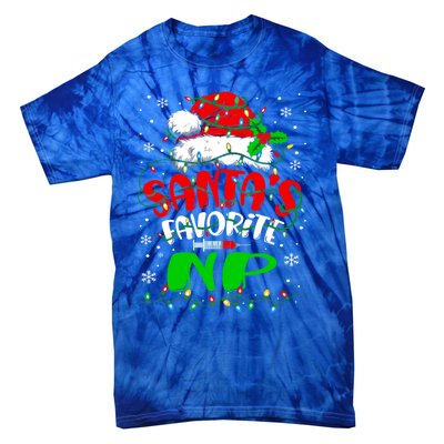 Santa Favorite Nurse Practitioner Christmas Np Nurse Gift Tie-Dye T-Shirt