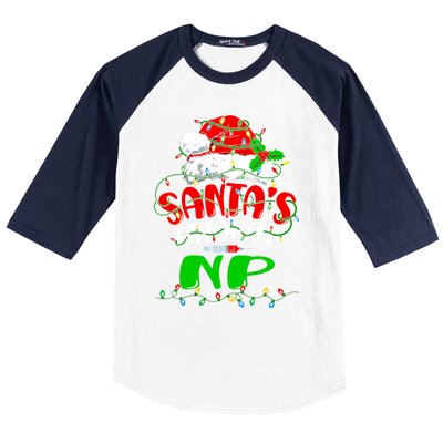 Santa Favorite Nurse Practitioner Christmas Np Nurse Gift Baseball Sleeve Shirt