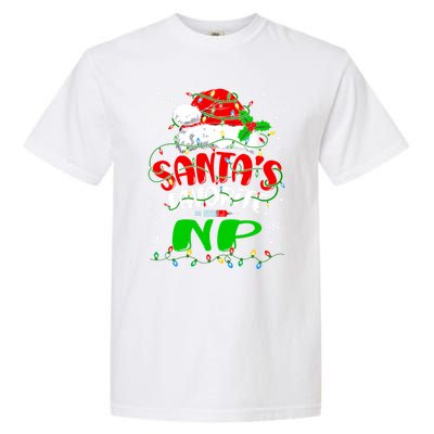 Santa Favorite Nurse Practitioner Christmas Np Nurse Gift Garment-Dyed Heavyweight T-Shirt