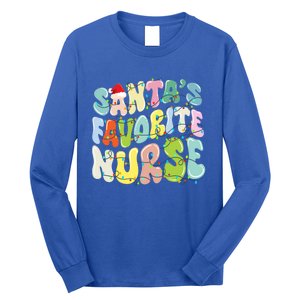 SantaS Favorite Nurse Christmas Holiday Xmas Light Nursing Gift Long Sleeve Shirt