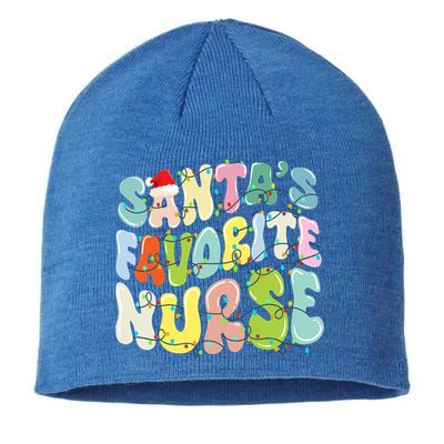 SantaS Favorite Nurse Christmas Holiday Xmas Light Nursing Gift Sustainable Beanie