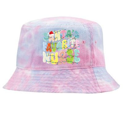 SantaS Favorite Nurse Christmas Holiday Xmas Light Nursing Gift Tie-Dyed Bucket Hat