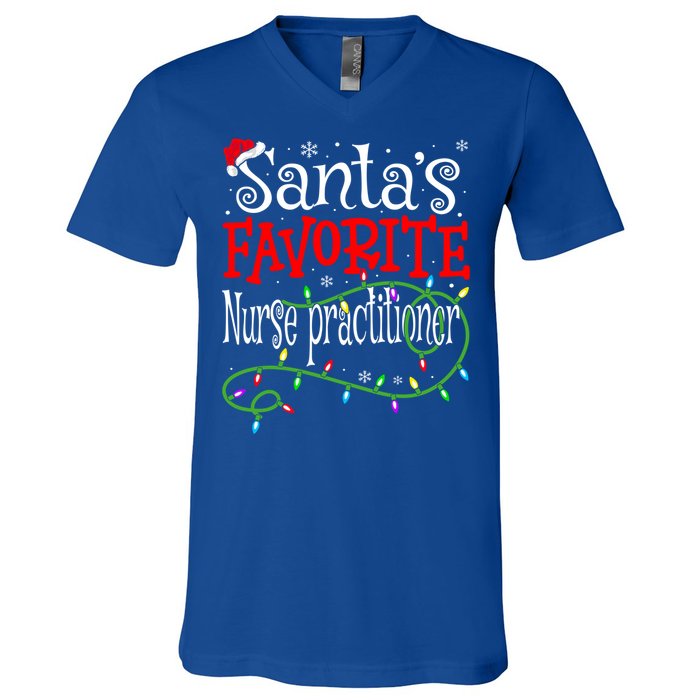 Santa Favorite Nurse Practitioner Funny Christmas Nursing Gift V-Neck T-Shirt