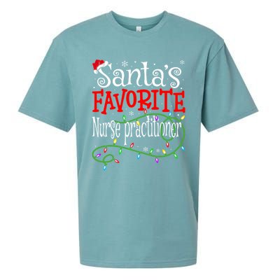 Santa Favorite Nurse Practitioner Funny Christmas Nursing Gift Sueded Cloud Jersey T-Shirt