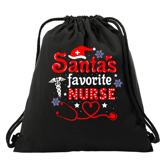 SantaS Favorite Nurse Christmas Drawstring Bag