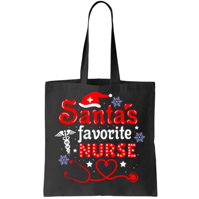 SantaS Favorite Nurse Christmas Tote Bag