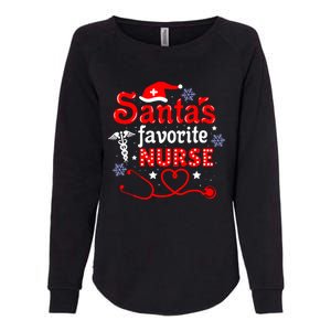 SantaS Favorite Nurse Christmas Womens California Wash Sweatshirt