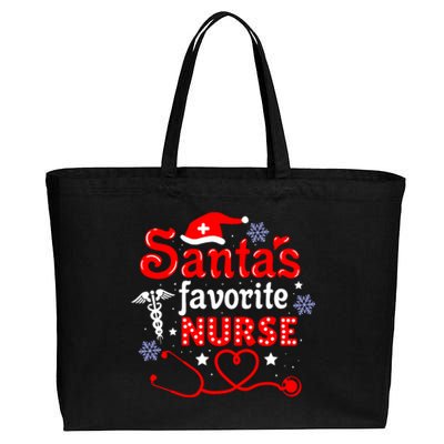 SantaS Favorite Nurse Christmas Cotton Canvas Jumbo Tote