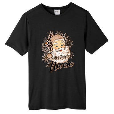 SantaS Favorite Nurse Leopard Hat Funny Santa Christmas Cool Gift Tall Fusion ChromaSoft Performance T-Shirt