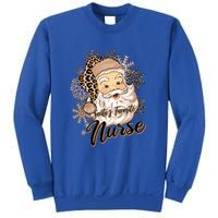 SantaS Favorite Nurse Leopard Hat Funny Santa Christmas Cool Gift Sweatshirt