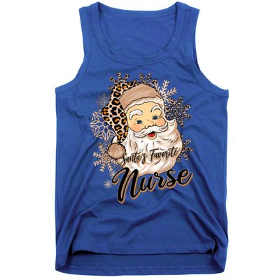 SantaS Favorite Nurse Leopard Hat Funny Santa Christmas Cool Gift Tank Top