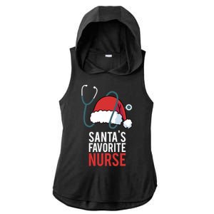 SantaS Favorite Nurse Christmas Stethoscope Xmas Gift Ladies PosiCharge Tri-Blend Wicking Draft Hoodie Tank