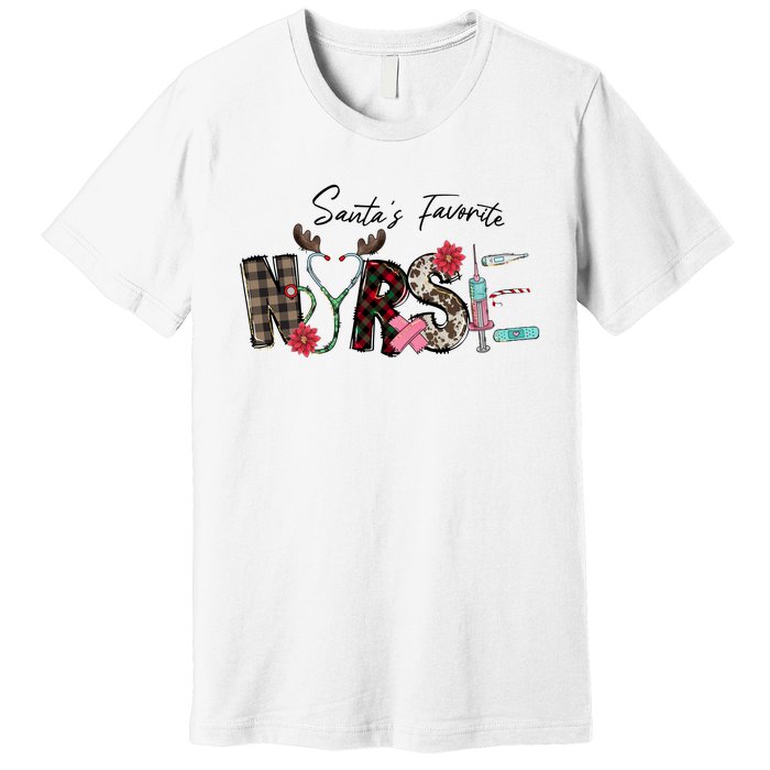 Santa's Favorite Nurse Funny Christmas Premium T-Shirt