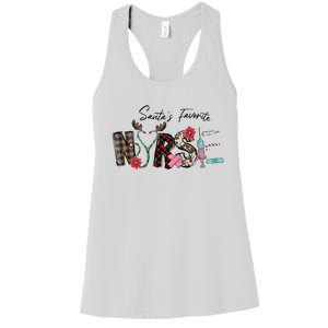 Santa's Favorite Nurse Funny Christmas Women's Racerback Tank