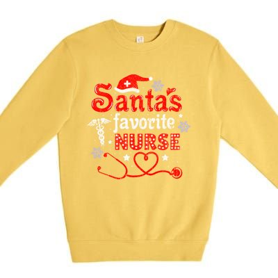 SantaS Favorite Nurse Vintage Meaningful Gift Premium Crewneck Sweatshirt