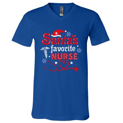 SantaS Favorite Nurse Vintage Meaningful Gift V-Neck T-Shirt