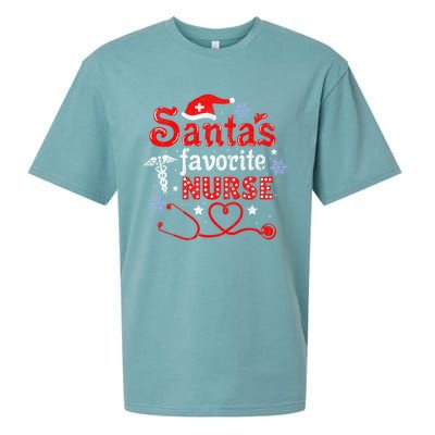 SantaS Favorite Nurse Vintage Meaningful Gift Sueded Cloud Jersey T-Shirt