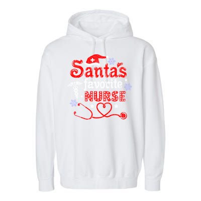 SantaS Favorite Nurse Vintage Meaningful Gift Garment-Dyed Fleece Hoodie