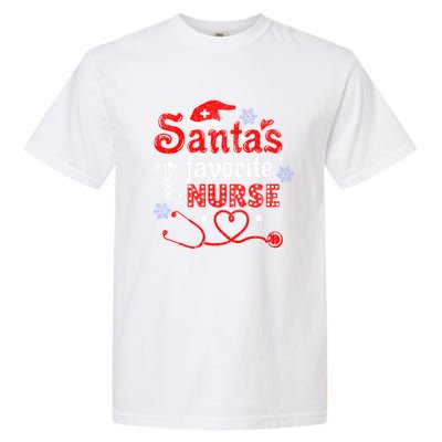 SantaS Favorite Nurse Vintage Meaningful Gift Garment-Dyed Heavyweight T-Shirt