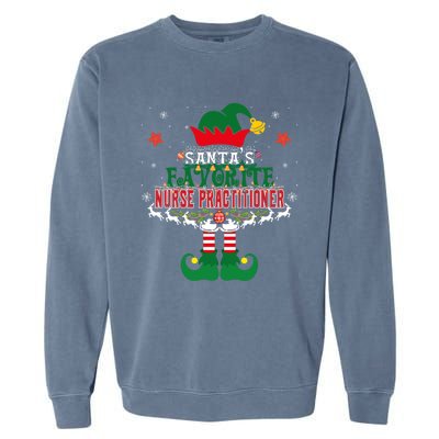 Santas Favorite Nurse Anesthetist Elf Christmas Tree Xmas Gift Garment-Dyed Sweatshirt