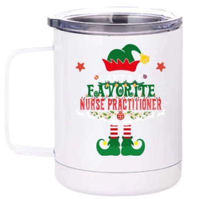 Santas Favorite Nurse Anesthetist Elf Christmas Tree Xmas Gift 12 oz Stainless Steel Tumbler Cup