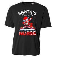 SantaS Favorite Nurse Christmas Funny Dabbing Santa Cooling Performance Crew T-Shirt