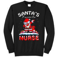 SantaS Favorite Nurse Christmas Funny Dabbing Santa Sweatshirt