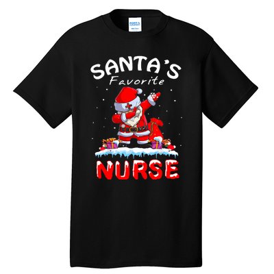 SantaS Favorite Nurse Christmas Funny Dabbing Santa Tall T-Shirt