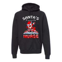 SantaS Favorite Nurse Christmas Funny Dabbing Santa Premium Hoodie