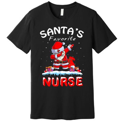 SantaS Favorite Nurse Christmas Funny Dabbing Santa Premium T-Shirt