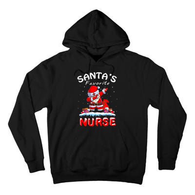 SantaS Favorite Nurse Christmas Funny Dabbing Santa Tall Hoodie