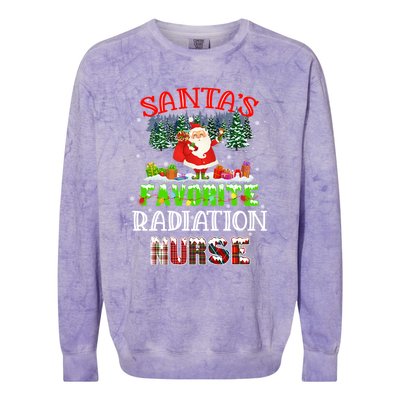 Santas Favorite Nurse Family Matching Group Christmas Gift Colorblast Crewneck Sweatshirt