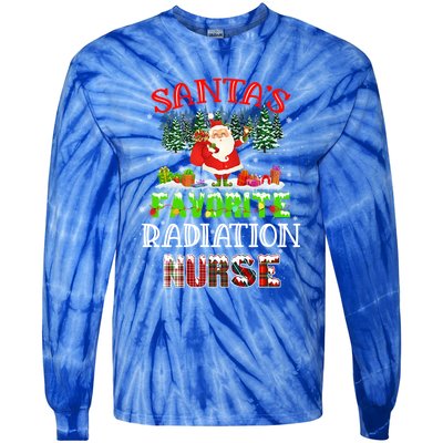 Santas Favorite Nurse Family Matching Group Christmas Gift Tie-Dye Long Sleeve Shirt