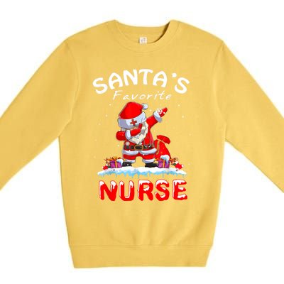 SantaS Favorite Nurse Christmas Funny Dabbing Santa Swea Premium Crewneck Sweatshirt