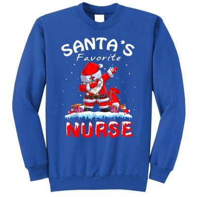 SantaS Favorite Nurse Christmas Funny Dabbing Santa Swea Sweatshirt