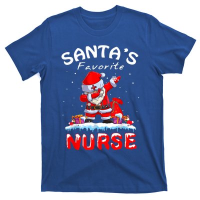 SantaS Favorite Nurse Christmas Funny Dabbing Santa Swea T-Shirt